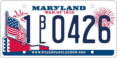 MD license plate 1BL0426