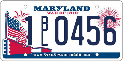 MD license plate 1BL0456