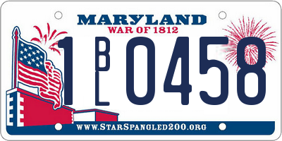 MD license plate 1BL0458