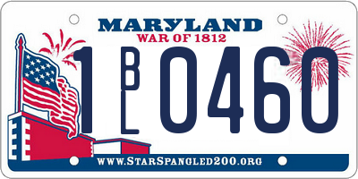 MD license plate 1BL0460