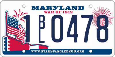 MD license plate 1BL0478