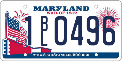 MD license plate 1BL0496
