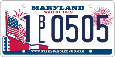 MD license plate 1BL0505