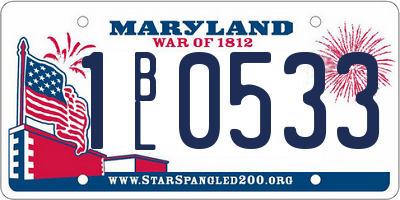MD license plate 1BL0533