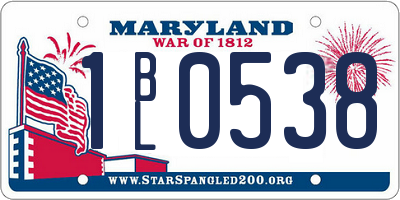 MD license plate 1BL0538