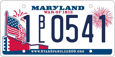 MD license plate 1BL0541