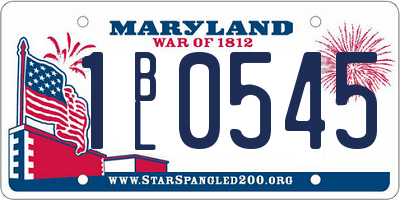 MD license plate 1BL0545