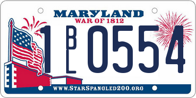 MD license plate 1BL0554