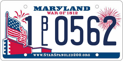 MD license plate 1BL0562