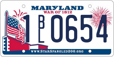 MD license plate 1BL0654