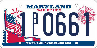 MD license plate 1BL0661