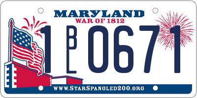 MD license plate 1BL0671