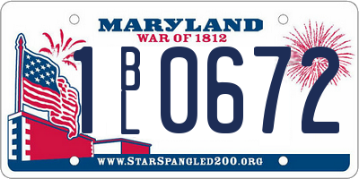 MD license plate 1BL0672