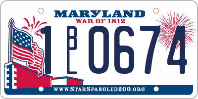 MD license plate 1BL0674