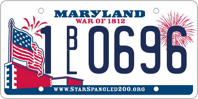 MD license plate 1BL0696