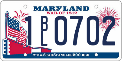 MD license plate 1BL0702