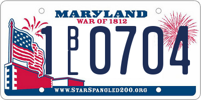 MD license plate 1BL0704