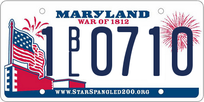 MD license plate 1BL0710