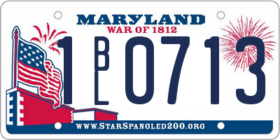 MD license plate 1BL0713