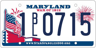 MD license plate 1BL0715
