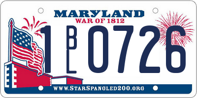 MD license plate 1BL0726