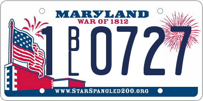 MD license plate 1BL0727