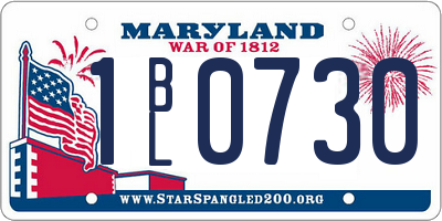 MD license plate 1BL0730