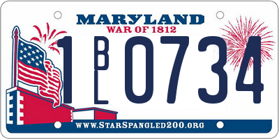 MD license plate 1BL0734