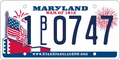 MD license plate 1BL0747