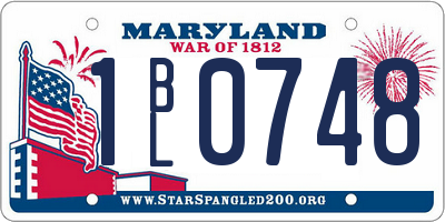 MD license plate 1BL0748