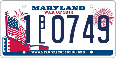 MD license plate 1BL0749