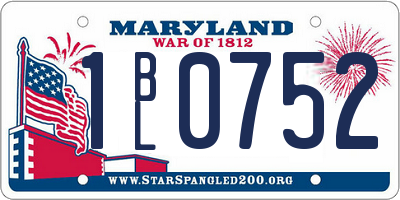 MD license plate 1BL0752