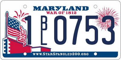 MD license plate 1BL0753