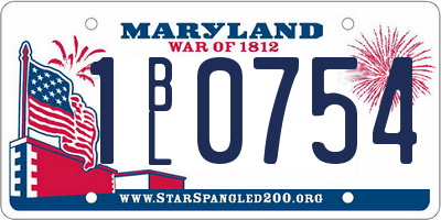 MD license plate 1BL0754