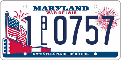 MD license plate 1BL0757