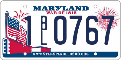 MD license plate 1BL0767