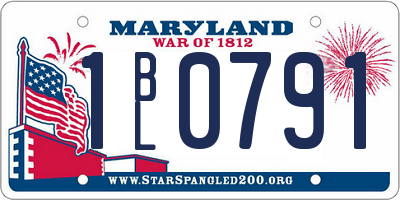 MD license plate 1BL0791