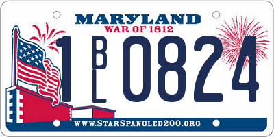 MD license plate 1BL0824