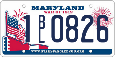 MD license plate 1BL0826