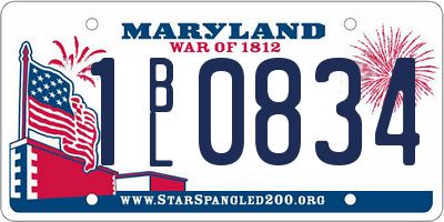 MD license plate 1BL0834