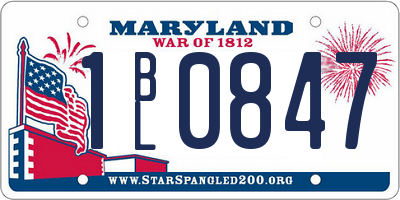 MD license plate 1BL0847