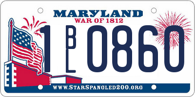 MD license plate 1BL0860