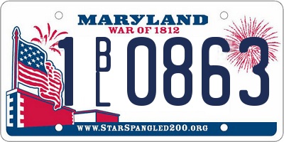 MD license plate 1BL0863