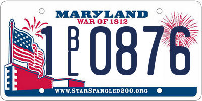 MD license plate 1BL0876