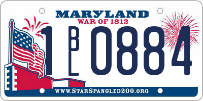 MD license plate 1BL0884