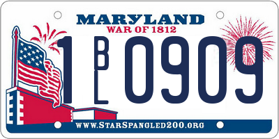 MD license plate 1BL0909