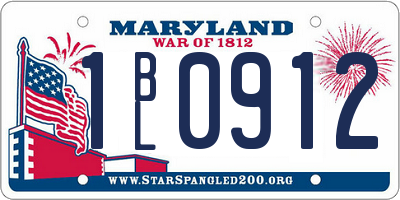 MD license plate 1BL0912