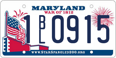MD license plate 1BL0915