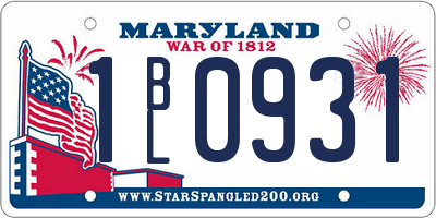 MD license plate 1BL0931
