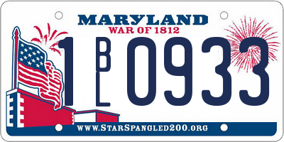 MD license plate 1BL0933